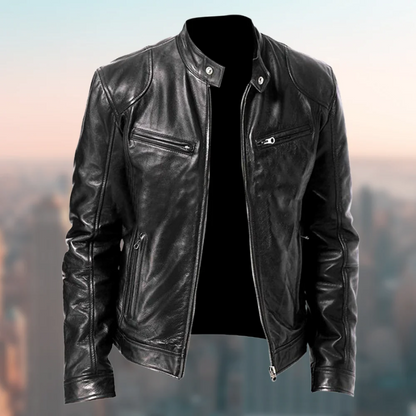 Men's Motorcycle Jacket Black – Stylish Leather Biker Jacket for Riding