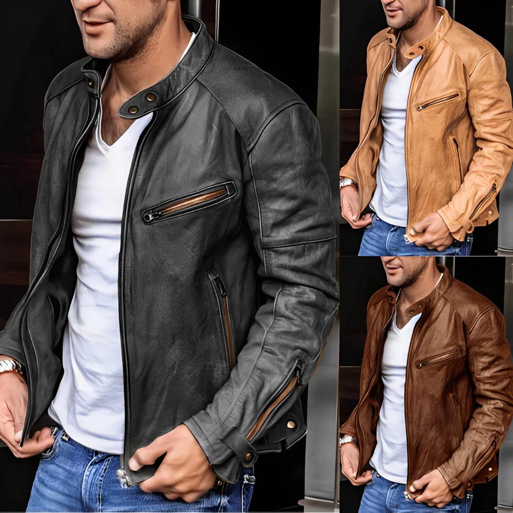 Men's Motorcycle Jacket Black – Stylish Leather Biker Jacket for Riding and Casual Wear