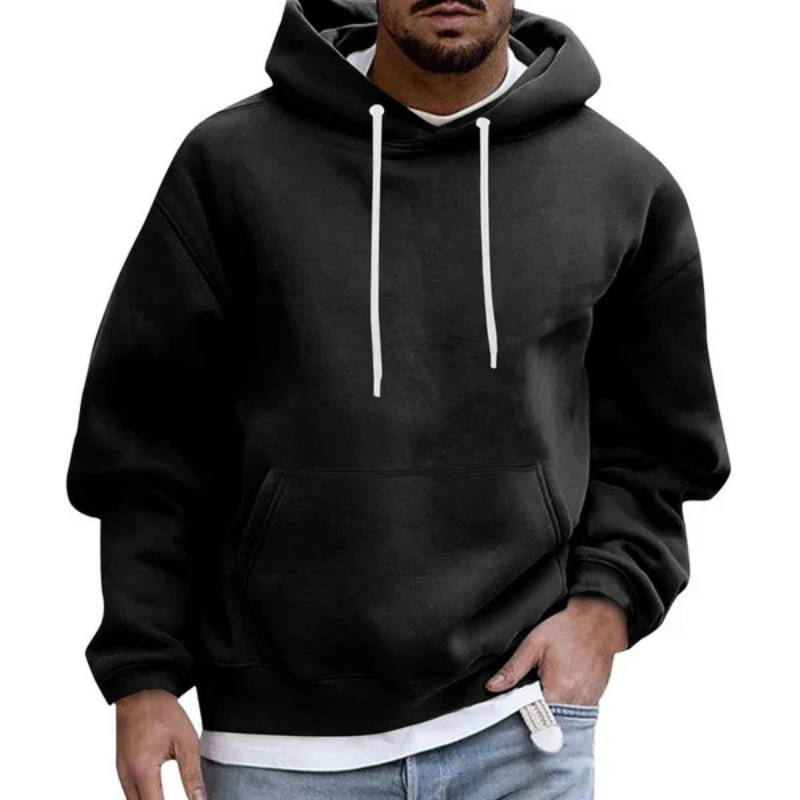 Men's Oversize Hoodie Black – Comfortable Hooded Sweatshirt for Casual Wear