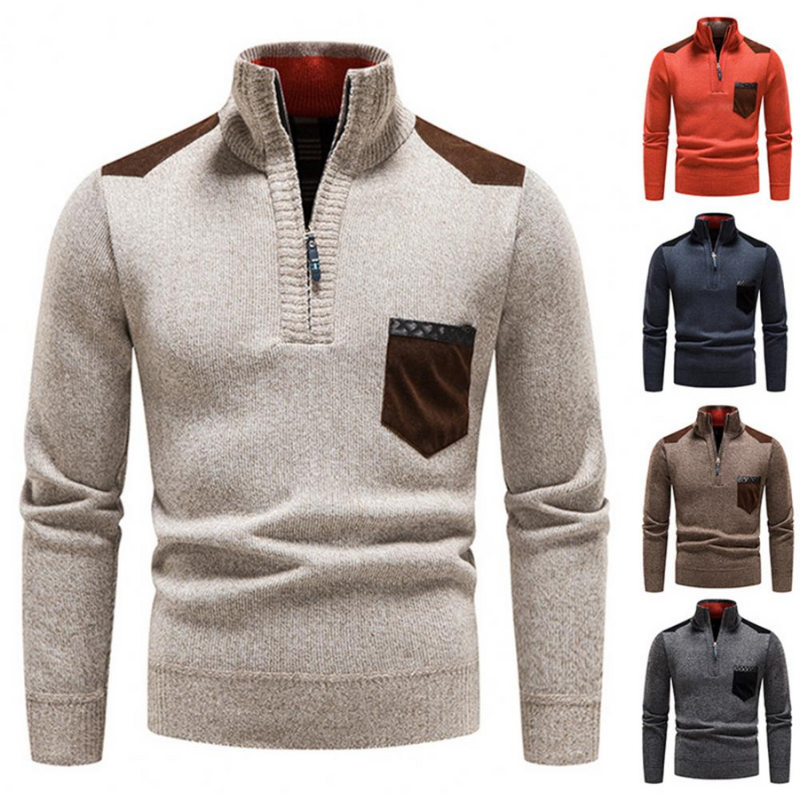 Men's Knit Zip-up Sweater – Stylish Lightweight Pullover for Casual Wear