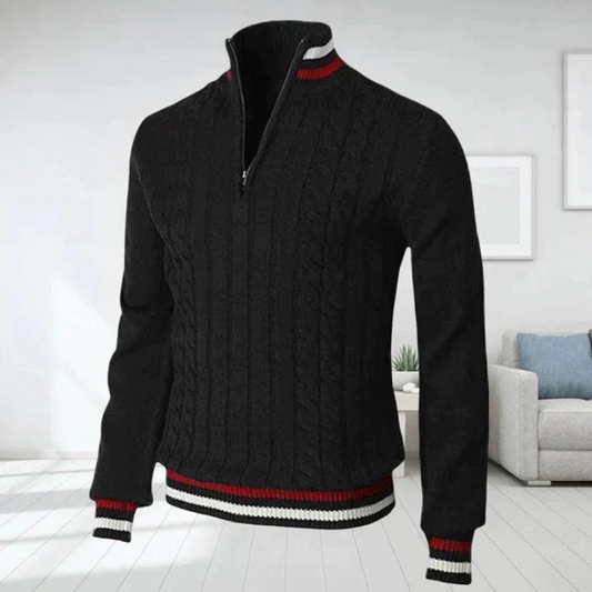 Men's Knit Sweater – Zip Neck Jumper for Casual and Smart Style