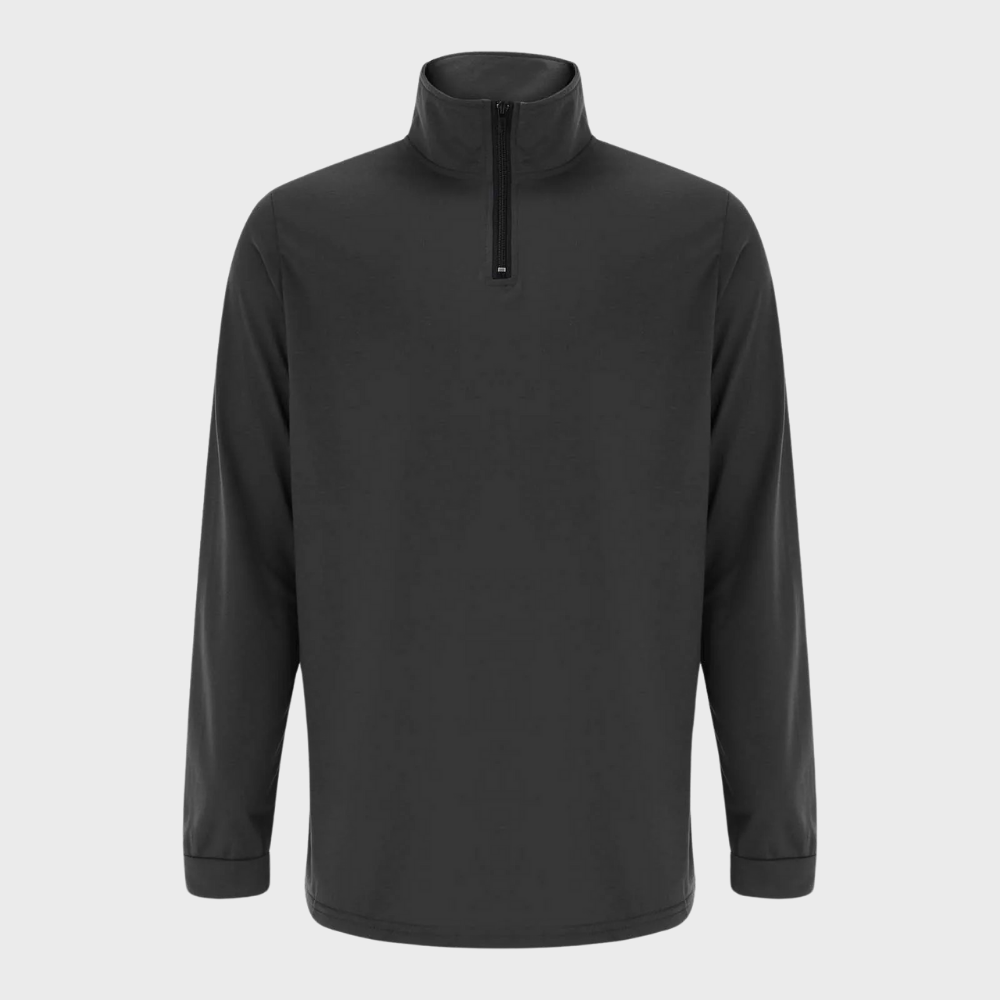 Men's Zip-Up Sweater Black – Stylish Warm Pullover for Casual Wear and Layering