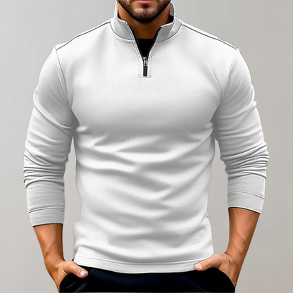 Men's Zip-Up Sweater Black – Stylish Warm Pullover for Casual Wear and Layering