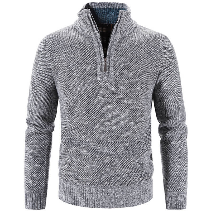 Men's Zip Pullover Sweater – Stylish Stand Collar Knitwear for Casual Wear