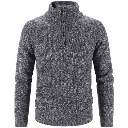 Men's Zip Pullover Sweater – Stylish Stand Collar Knitwear for Casual Wear