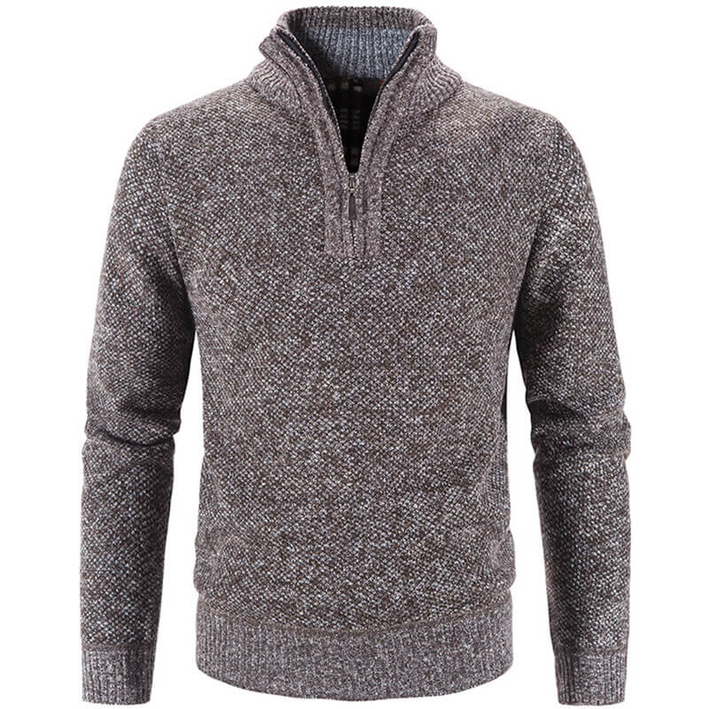 Men's Zip Pullover Sweater – Stylish Stand Collar Knitwear for Casual Wear