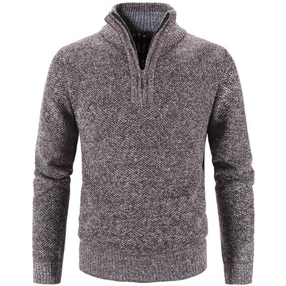 Men's Zip Pullover Sweater – Stylish Stand Collar Knitwear for Casual Wear