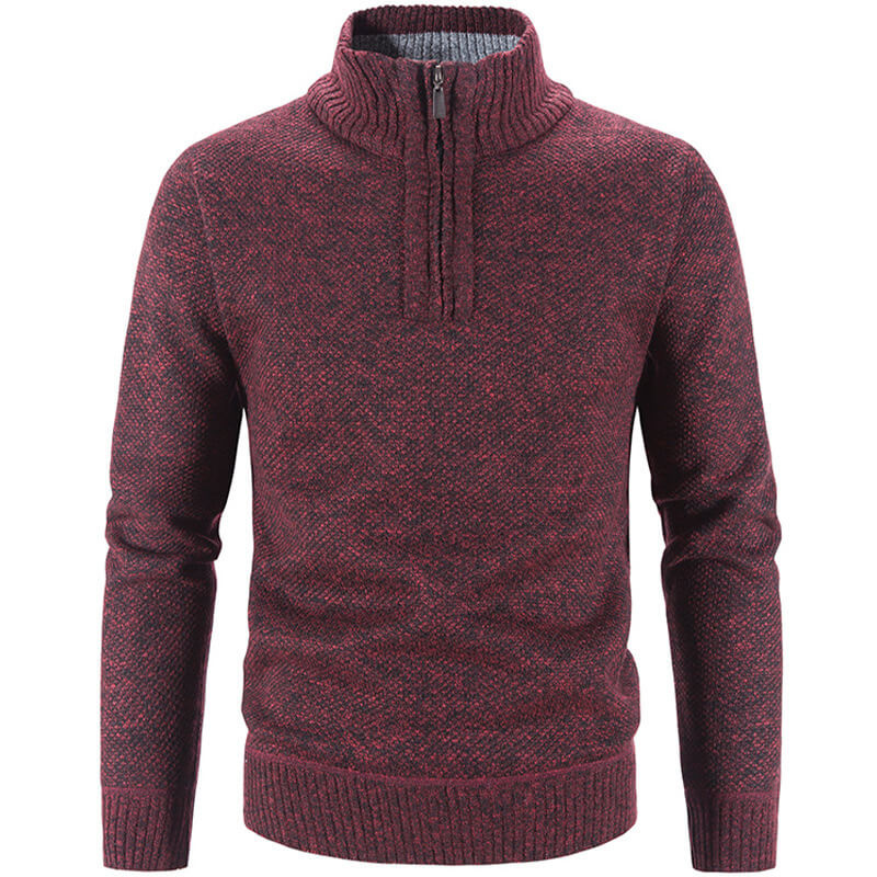 Men's Zip Pullover Sweater – Stylish Stand Collar Knitwear for Casual Wear