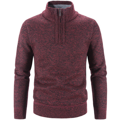 Men's Zip Pullover Sweater – Stylish Stand Collar Knitwear for Casual Wear