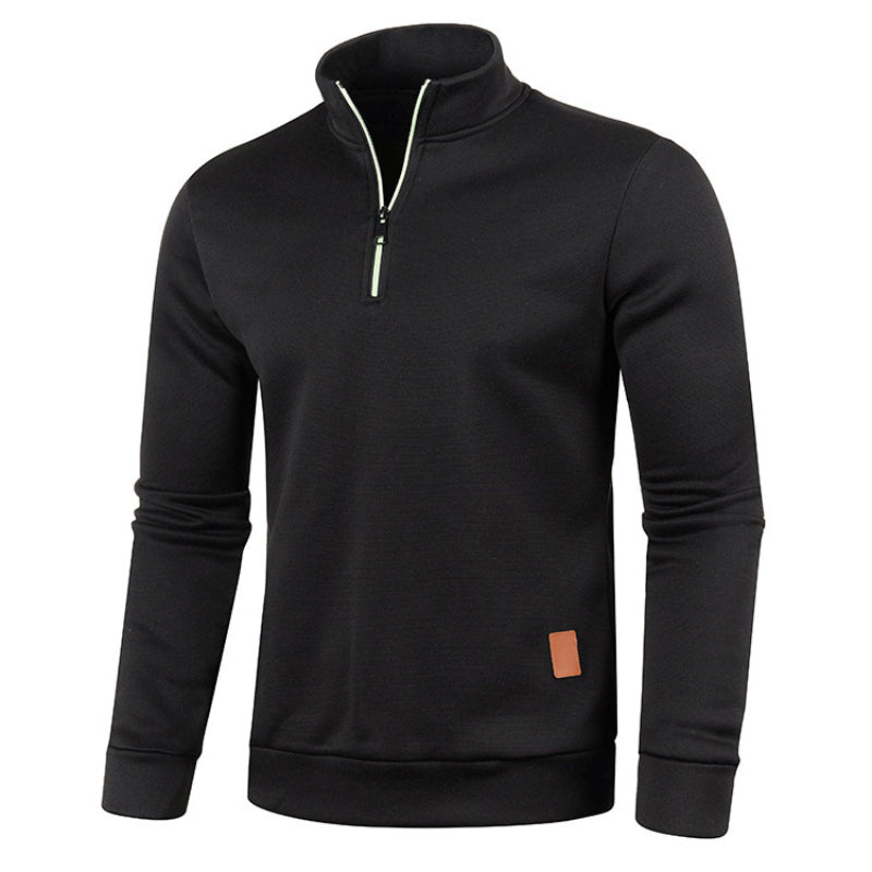 Men's Zip-Up Sweater – Stylish Stand Collar Jumper for Casual Wear