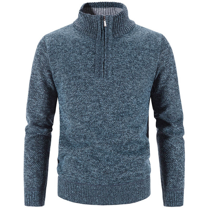 Men's Zip Pullover Sweater – Stylish Stand Collar Knitwear for Casual Wear