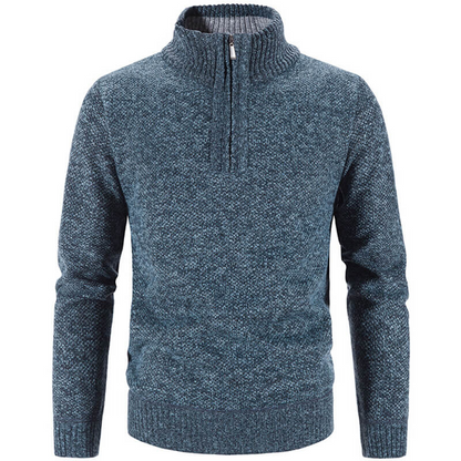 Men's Zip Pullover Sweater – Stylish Stand Collar Knitwear for Casual Wear