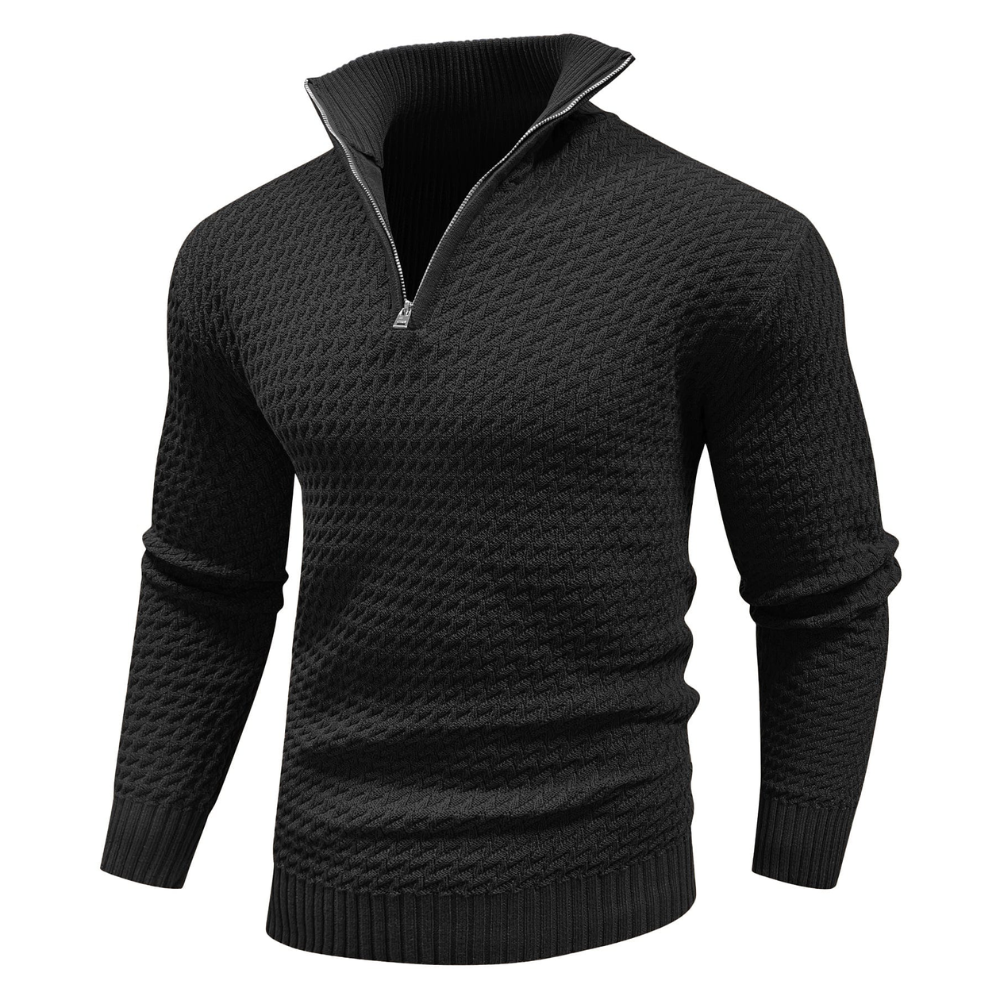 Men's Zip-Up Sweater – Cozy Knit Pullover for Casual Wear and Layering