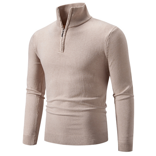 Men's Zip-Up Sweater – Cozy Knit Pullover for Casual Wear and Layering