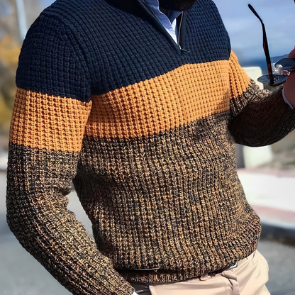 Men's Zip-Up Jumper – Stylish Knitted Sweater for Casual Wear