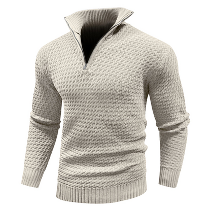 Men's Zip-Up Sweater – Cozy Knit Pullover for Casual Wear and Layering