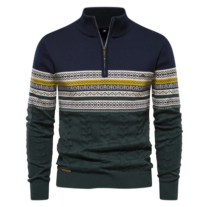 Men's Zip-Up Sweater – Cozy Knit Pullover for Casual Wear and Layering