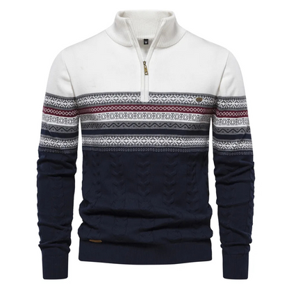 Men's Zip-Up Sweater – Cozy Knit Pullover for Casual Wear and Layering