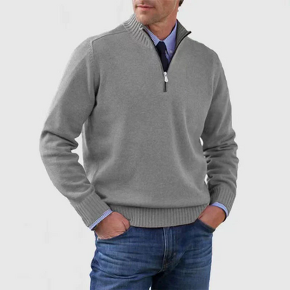 Men's Knit Sweater Zip Jumper – Stylish Warm Pullover for Casual Wear