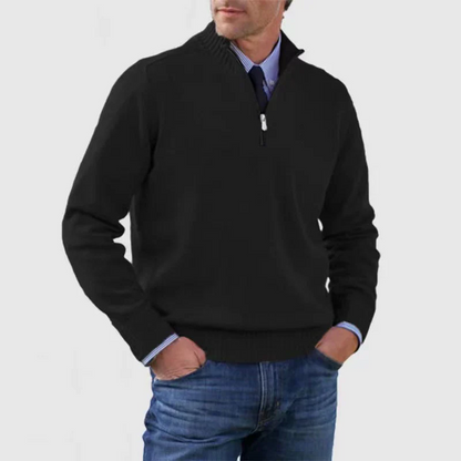 Men's Knit Sweater Zip Jumper – Stylish Warm Pullover for Casual Wear