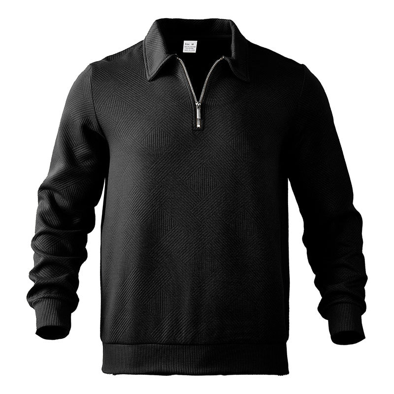 Men's Zip Sweater Black – Stylish Lightweight Knit Pullover for Casual Wear