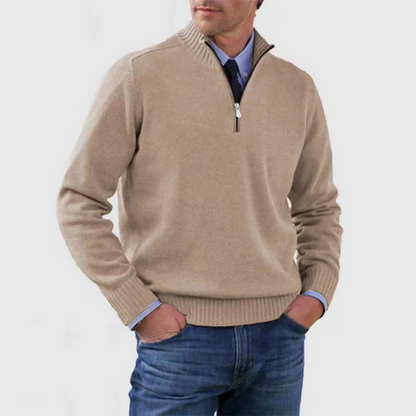 Men's Knit Sweater Zip Jumper – Stylish Warm Pullover for Casual Wear