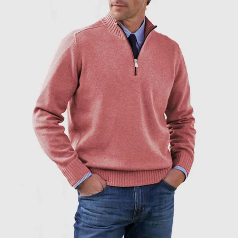 Men's Knit Sweater Zip Jumper – Stylish Warm Pullover for Casual Wear