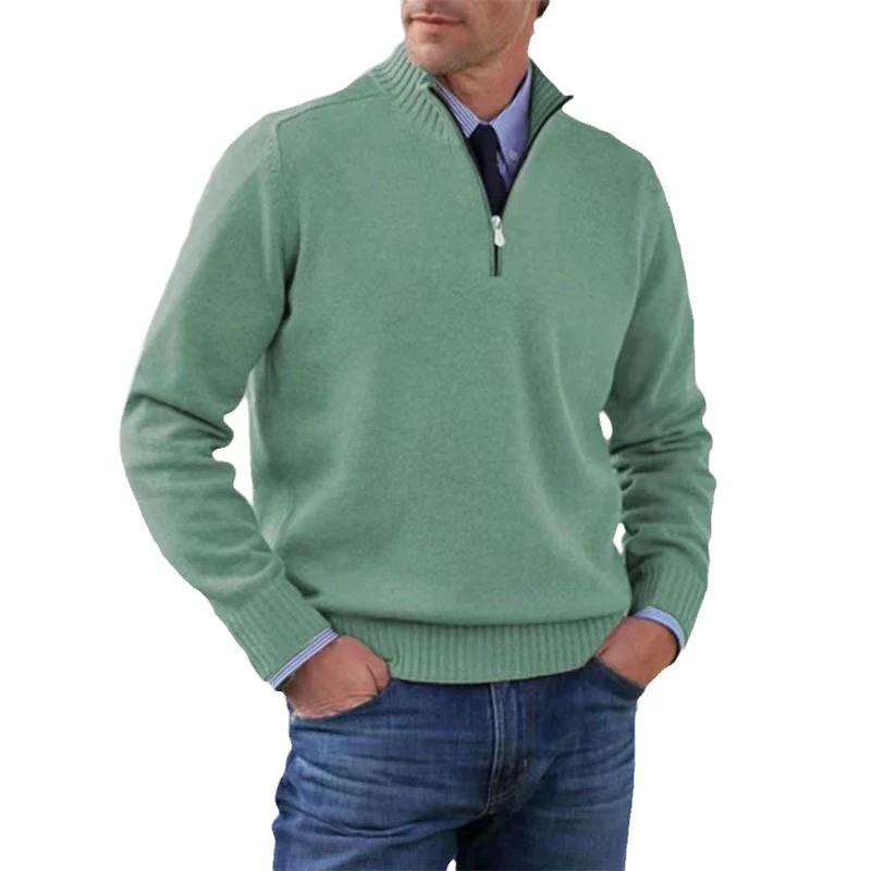 Men's Knit Sweater Zip Jumper – Stylish Warm Pullover for Casual Wear