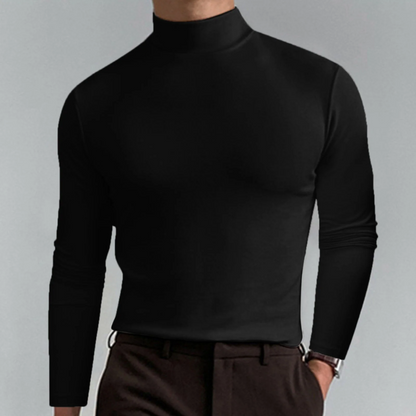 Men's Slim Fit Roll Neck Jumper Black – Stylish Knitwear for Casual Wear