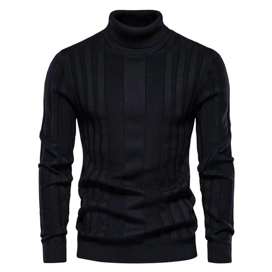 Men's Roll Neck Jumper Black – Stylish Knit Sweater for Casual Wear