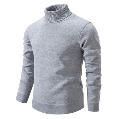 Men's Roll Neck Jumper Black – Warm Knit Sweater for Casual Winter Style