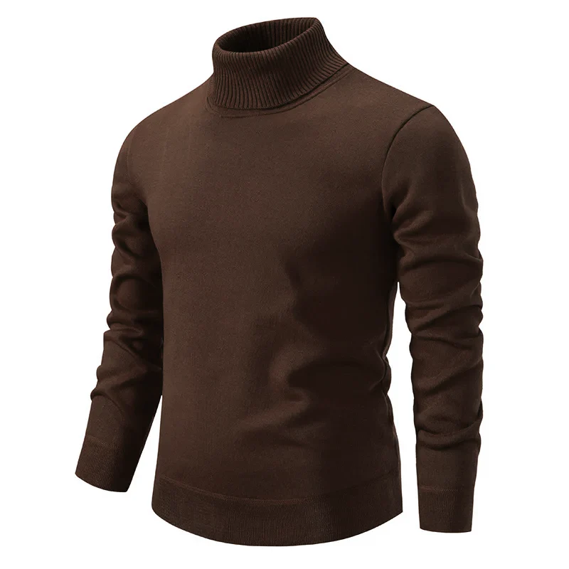 Men's Roll Neck Jumper Black – Warm Knit Sweater for Casual Winter Style