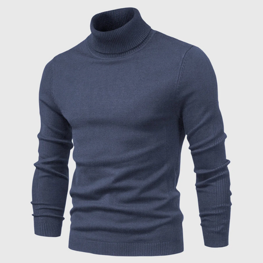 Men's Roll Neck Jumper Black – Warm Stylish Knit Sweater for Winter