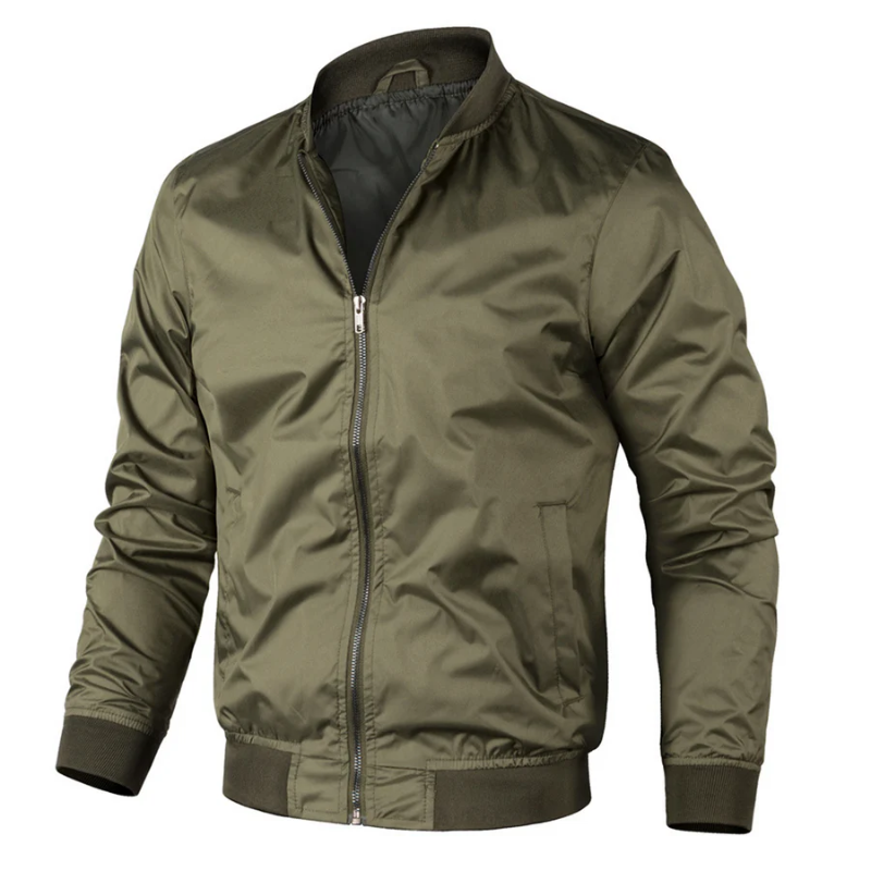 Men's Black Bomber Jacket – Stylish Lightweight Spring Outerwear for Men