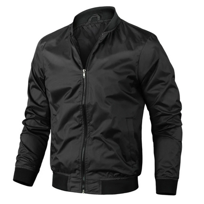 Men's Black Bomber Jacket – Stylish Lightweight Spring Outerwear for Men