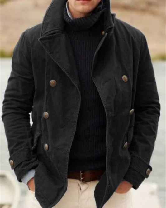 Men's Black Denim Jacket – Stylish Short Coat for Casual Wear