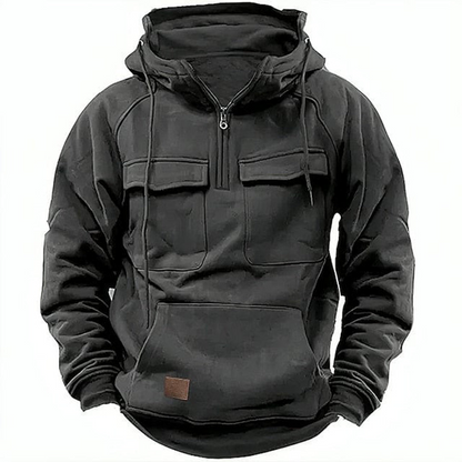 Men's Zip-Up Hoodie Black – Stylish Comfortable Hoodie for Everyday Wear