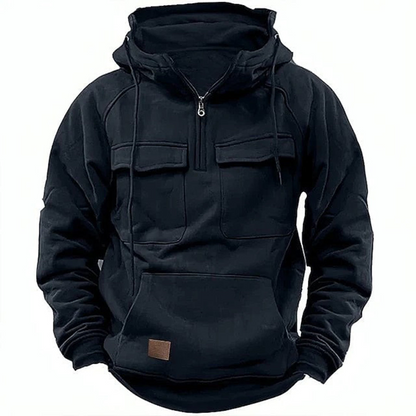 Men's Zip-Up Hoodie Black – Stylish Comfortable Hoodie for Everyday Wear