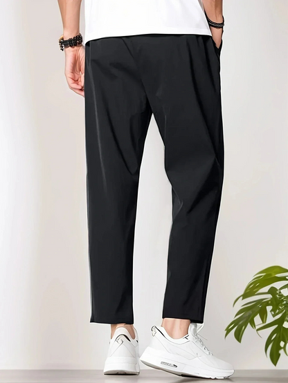 Men's Black Trousers – Comfortable Slim Fit Dress Pants for Work and Casual Wear