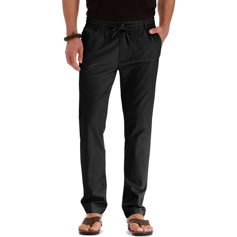 Men's Summer Trousers Black – Lightweight Casual Pants for Warm Weather Wear