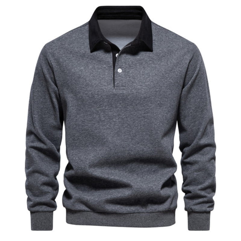 Men's Black Sweatshirt – Long Sleeve Comfortable Casual Top for Everyday Wear