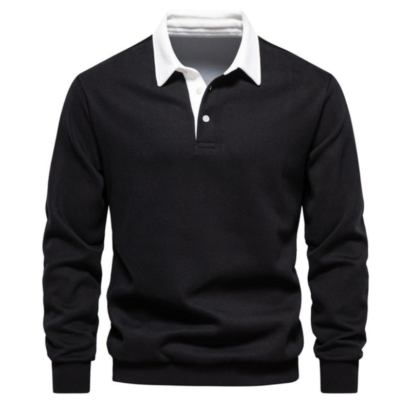 Men's Black Sweatshirt – Long Sleeve Comfortable Casual Top for Everyday Wear