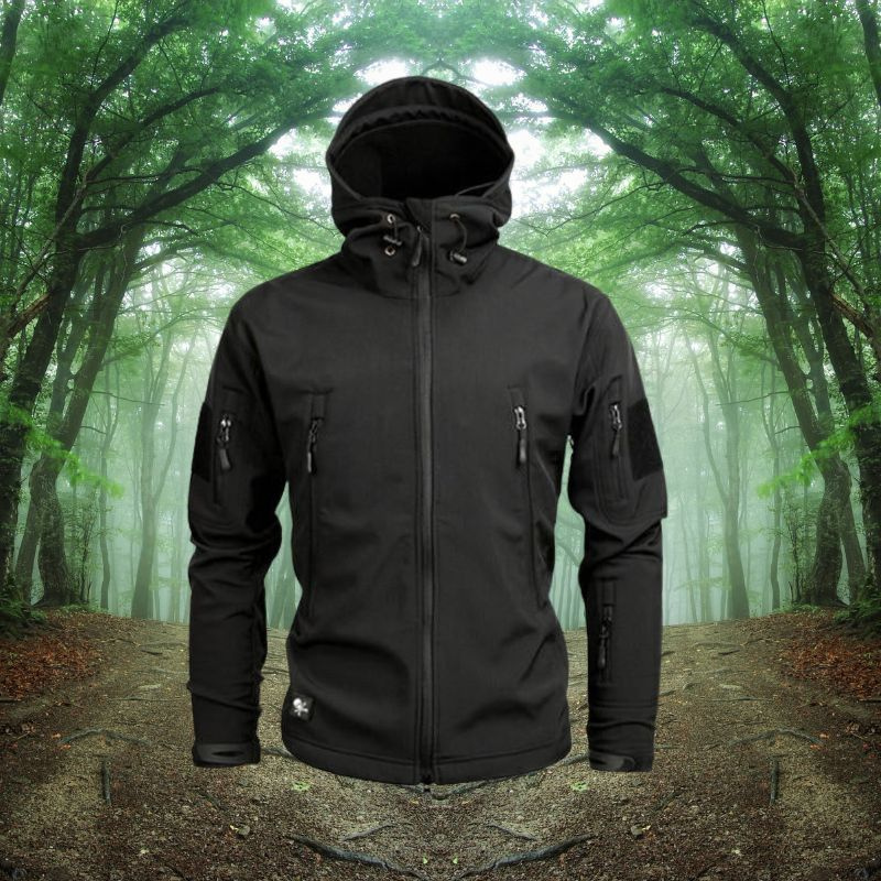 Men's Lightweight Black Windbreaker Jacket – Stylish Waterproof Outdoor Coat