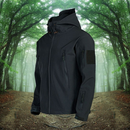 Men's Lightweight Black Windbreaker Jacket – Stylish Waterproof Outdoor Coat