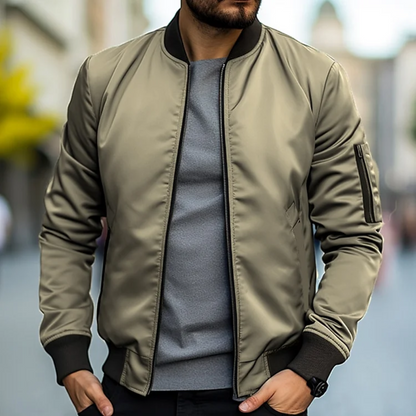 Men's Lightweight Black Bomber Jacket – Stylish Casual Outerwear for All Seasons