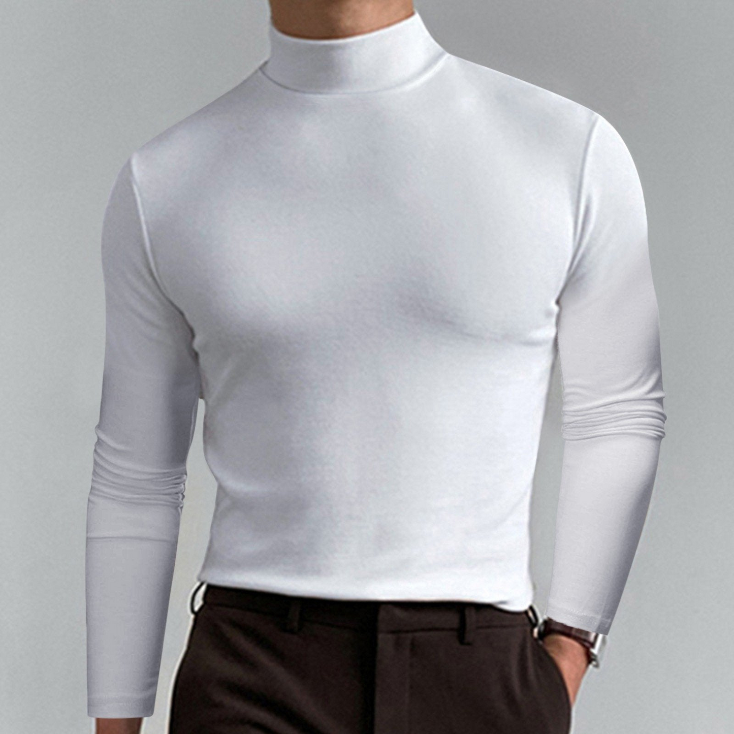 Men's Black Roll Neck Sweatshirt – Stylish Warm Pullover for Casual Wear