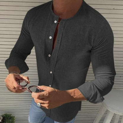 Men's Slim-Fit Long Sleeve Shirt – Stylish Casual Dress Shirt for Work & Events