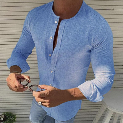 Men's Slim-Fit Long Sleeve Shirt – Stylish Casual Dress Shirt for Work & Events