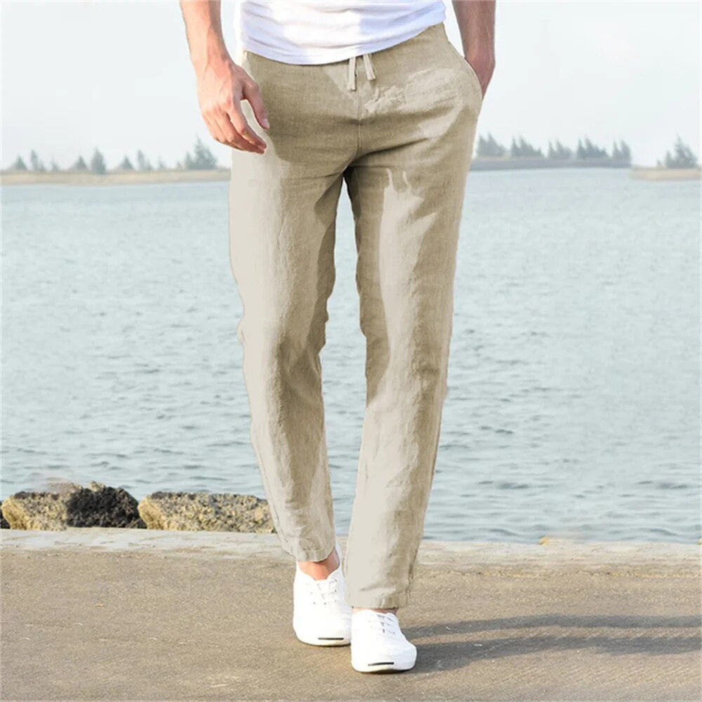 Men's Lightweight Summer Trousers – Breathable Casual Pants for Warm Weather