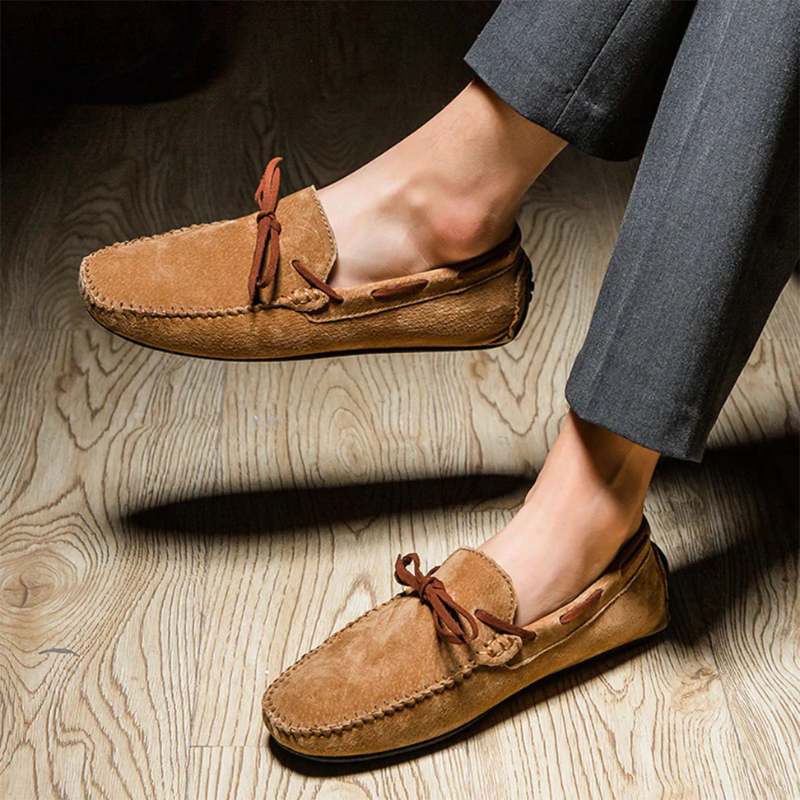 Men's Summer Moccasins Black – Comfortable Slip-On Shoes for Casual Wear